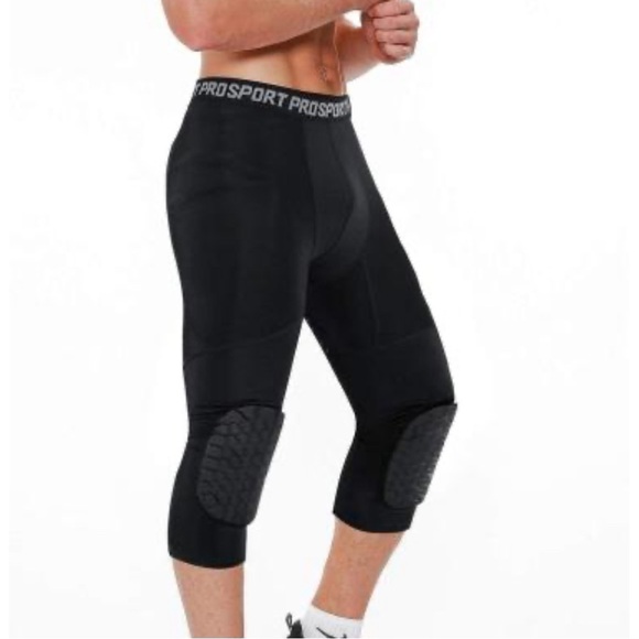 TUOY Padded Pants with Knee Pad 3/4 Capri Compression Size Youth Medium NWT - Picture 2 of 7